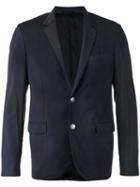 Lanvin Embellished Button Checked Blazer, Men's, Size: 48, Blue, Cupro/wool