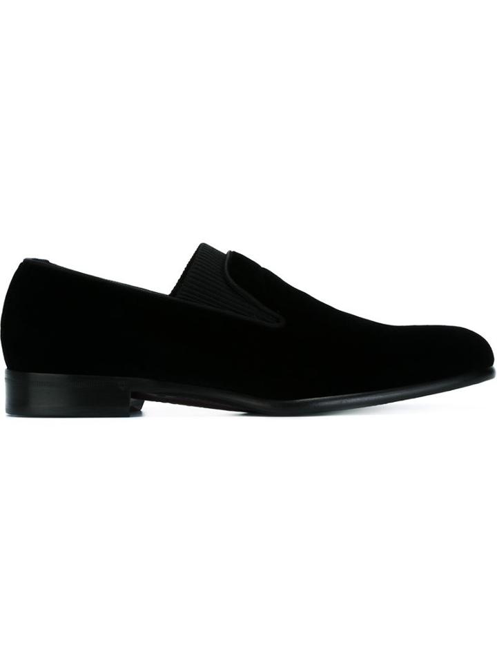 Dolce & Gabbana Ribbed Detail Velvet Slippers
