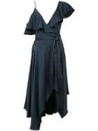 Zimmermann - Asymmetric Hem Ruffle Dress - Women - Silk - 3, Blue, Silk
