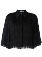Stella Mccartney Cropped Fringe Shirt, Women's, Size: 40, Black, Silk/viscose