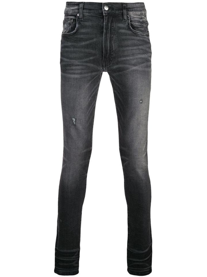 Amiri Washed Effect Skinny Jeans - Grey