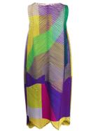 Issey Miyake Pleated Colourblock Dress - Purple