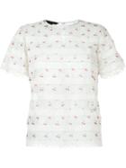 Marc By Marc Jacobs Lace Insert T-shirt Blouse, Women's, Size: 2, Nude/neutrals, Cotton/polyamide/silk