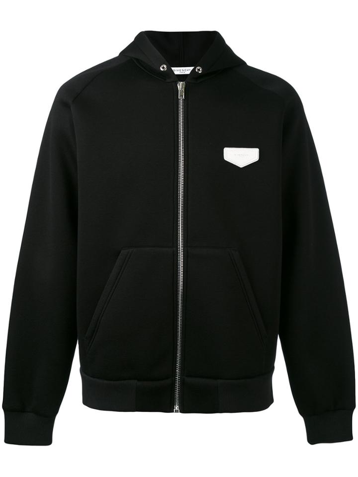 Givenchy Logo Patch Zip Hoodie - Black