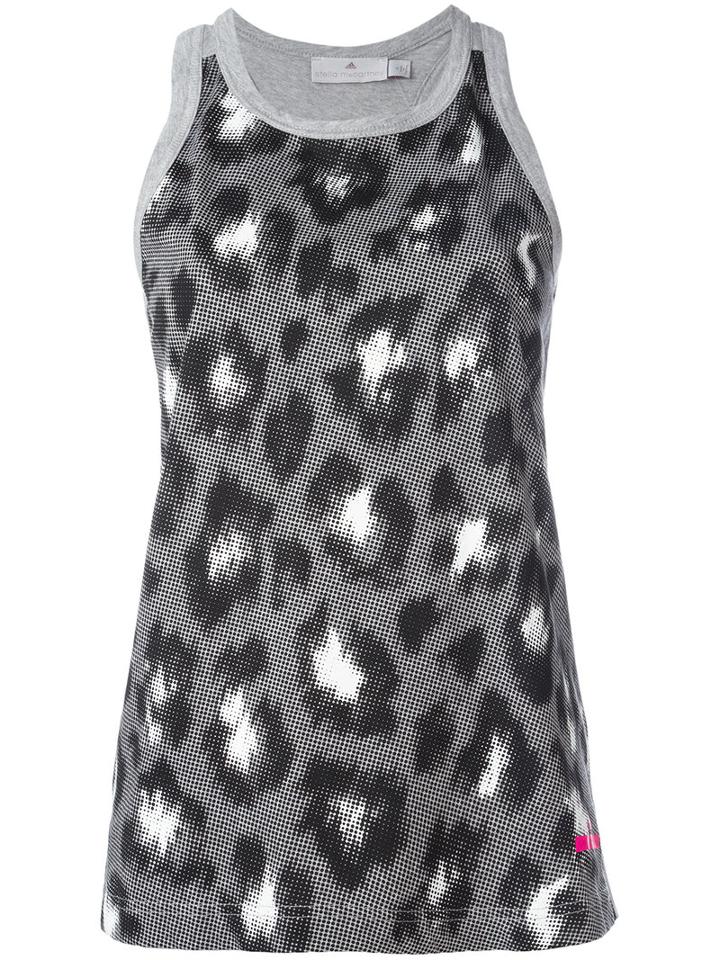Adidas By Stella Mccartney Essentials Leopard Print Tank Top, Women's, Size: Medium, Grey