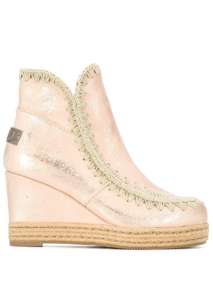 Mou Metallic Snow Boots - Pink