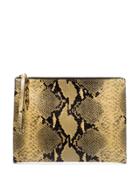 Marni Snake Effect Clutch Bag - Neutrals