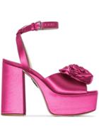 Miu Miu Rose-embellished Platform Sandals - Pink