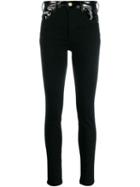 Versace Jeans Couture Textured Waistband Skinny Jeans - Black