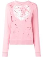 Versus Destroyed Effect Sweatshirt, Women's, Size: Large, Pink/purple, Cotton