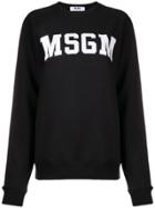 Msgm Front Logo Sweater - Black