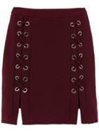 Olympiah Lace Up Detail Messina Skirt - Red