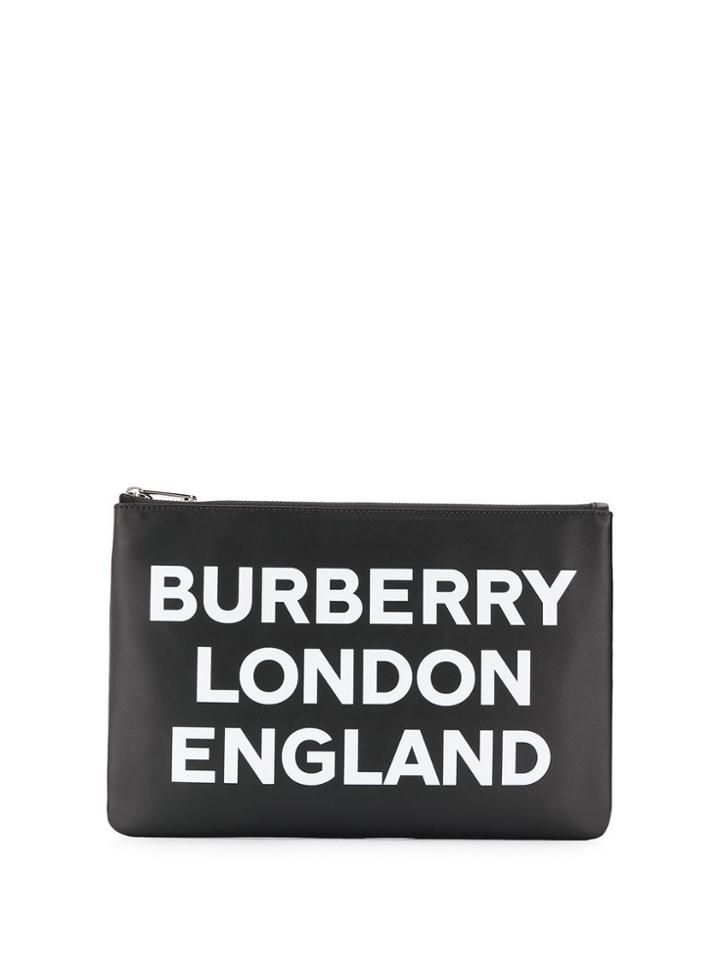 Burberry Logo Print Clutch - Black