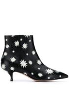Red Valentino Red(v) Star Print Ankle Boots - Black