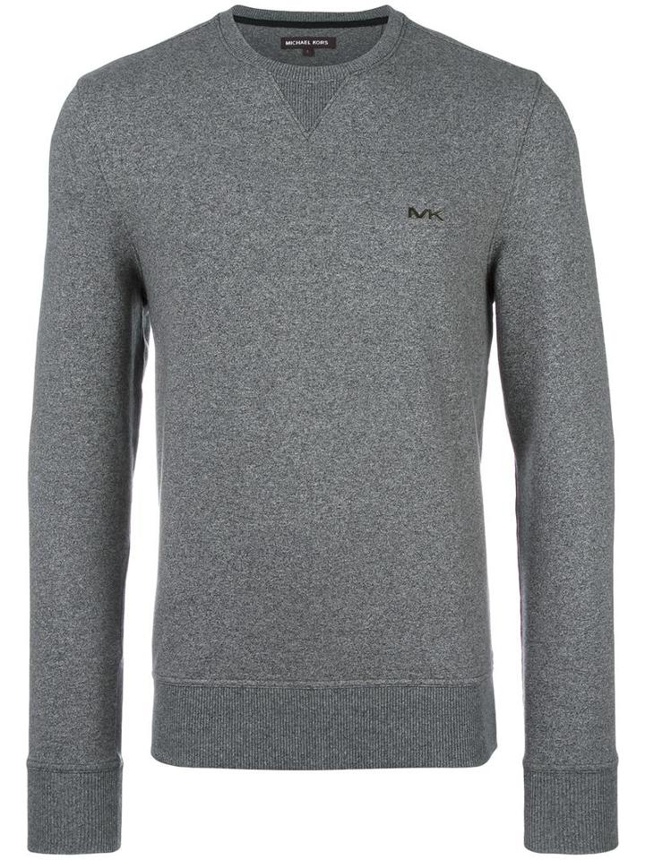 Michael Kors Chest Logo Print Sweatshirt, Men's, Size: Medium, Grey, Cotton/spandex/elastane