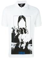Hood By Air Picture Print Polo Shirt, Men's, Size: Large, White, Cotton