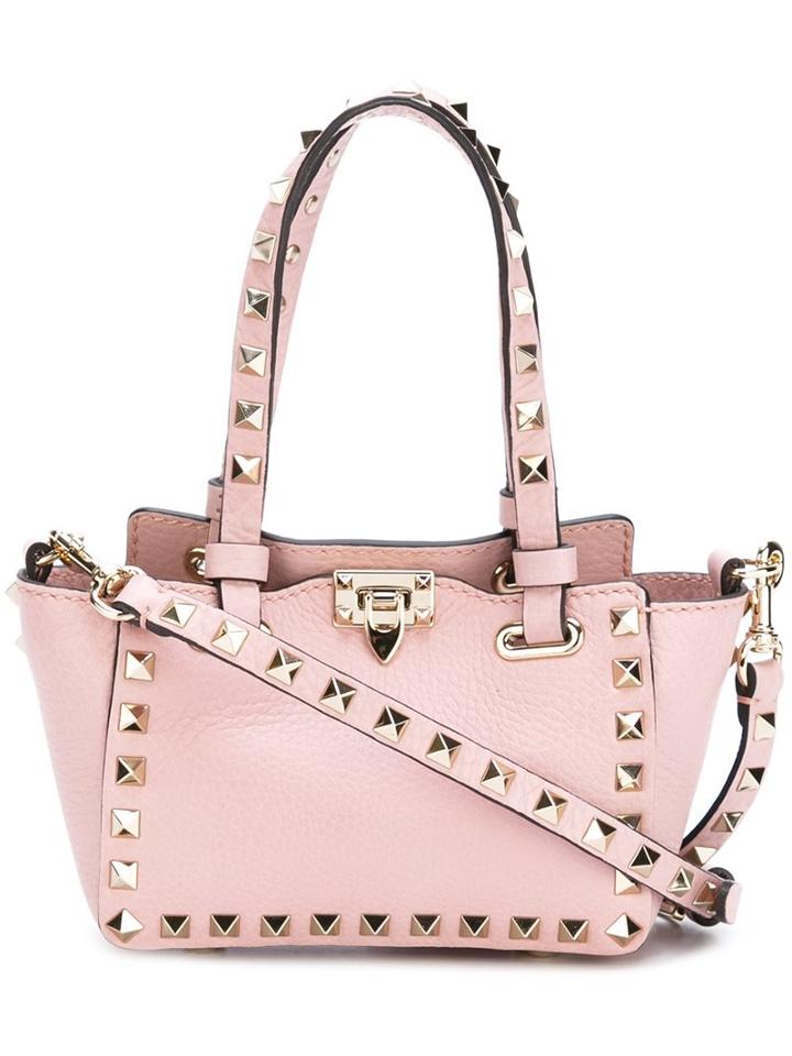 Valentino Mini 'rockstud' Trapeze Tote, Women's, Pink/purple