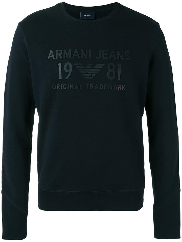 Armani Jeans Logo-appliquéd Sweatshirt, Men's, Size: Xl, Black, Cotton