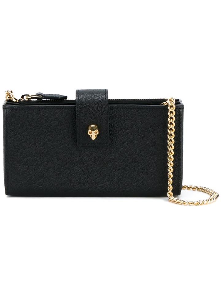 Alexander Mcqueen Skull Detail Chain Wallet - Black