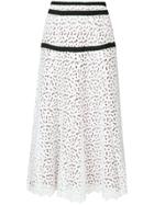 Just Cavalli Broiderie Anglaise Maxi Skirt - White
