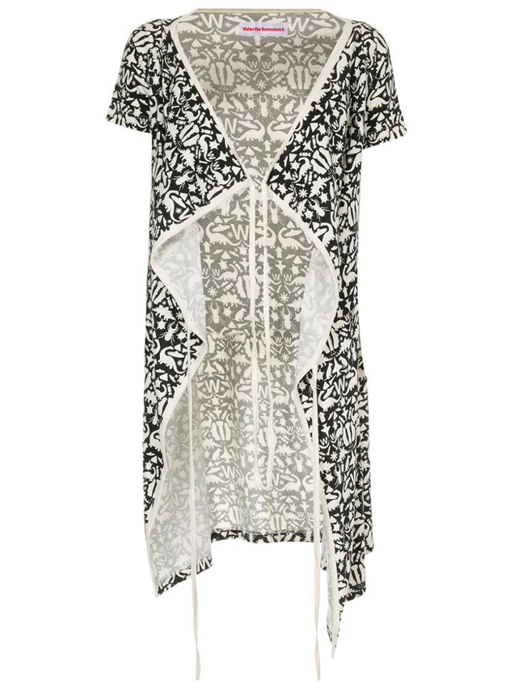 Walter Van Beirendonck Vintage Printed Long Vest - Black