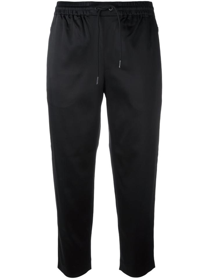 T By Alexander Wang Cropped Trousers, Women's, Size: 10, Black, Acetate/nylon/spandex/elastane