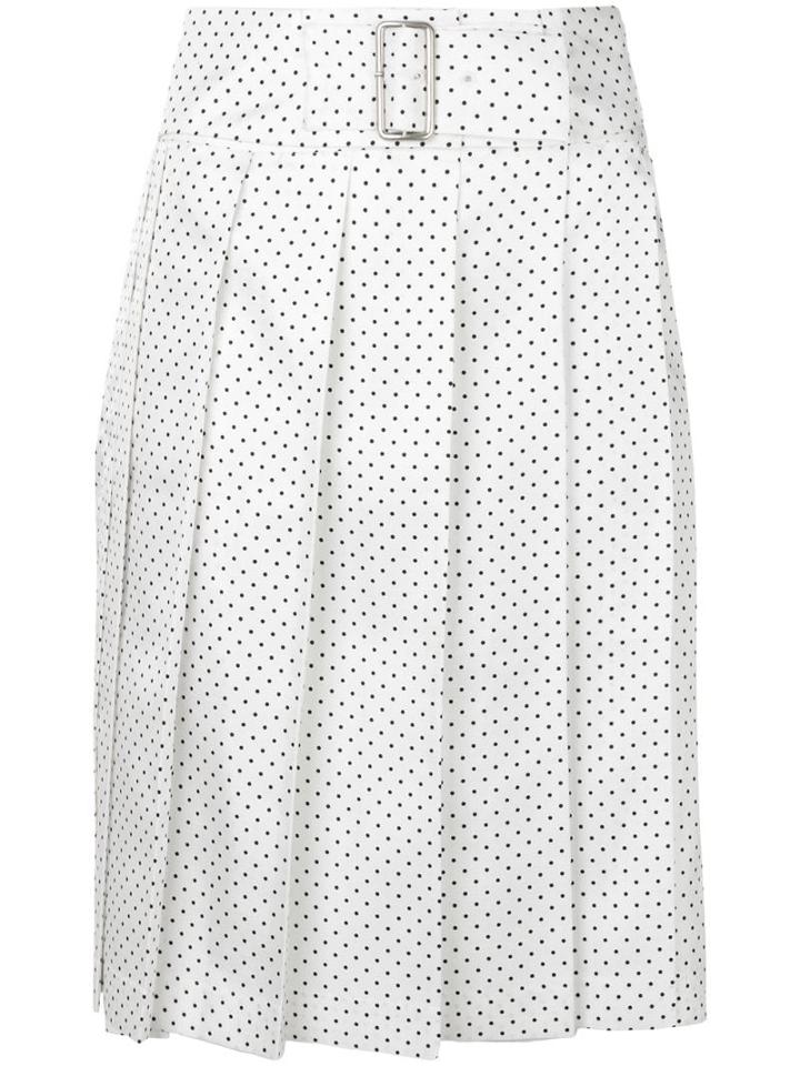 Comme Des Garçons Pre-owned Polka Dot Pleated Wrap Skirt - White