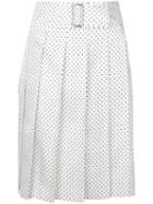 Comme Des Garçons Pre-owned Polka Dot Pleated Wrap Skirt - White