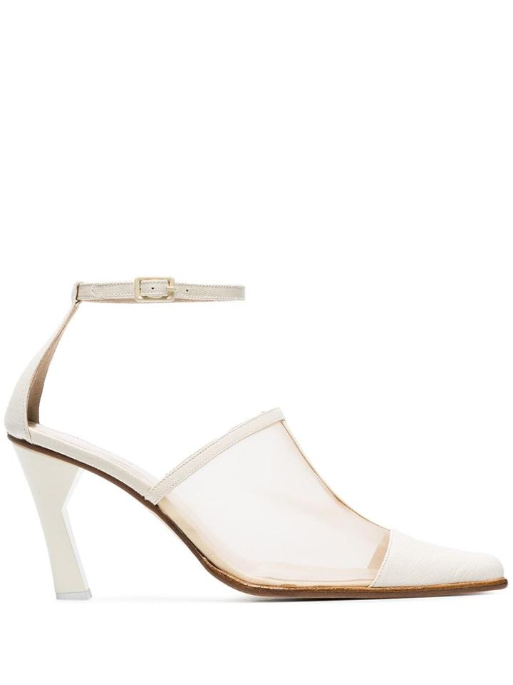 Rejina Pyo Mesh Panel 85 Heel Pumps - Neutrals