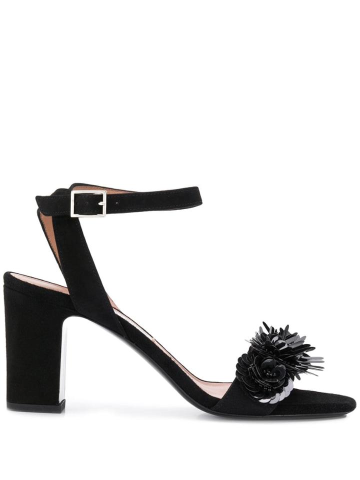 Tabitha Simmons Lilian Floral Sequin Sandals - Black