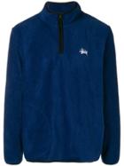 Stussy Zipped Collar Sweatshirt - Blue