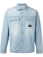 Iceberg Palm Tree Denim Shirt, Men's, Size: Xl, Blue, Cotton