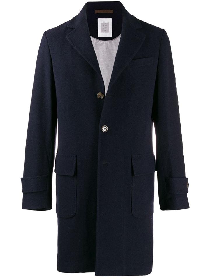 Eleventy Single-breasted Coat - Blue