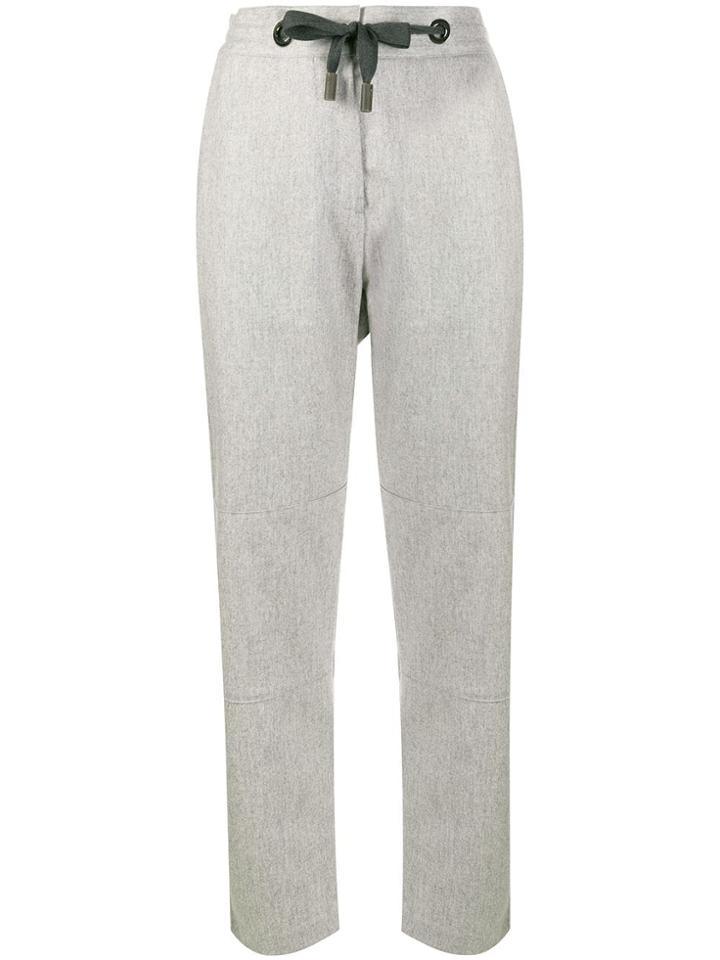 Eleventy Drawstring Cropped Trousers - Grey
