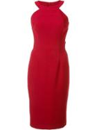 Black Halo Round Neck Fitted Dress, Women's, Size: 6, Red, Polyimide/spandex/elastane/viscose