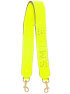 Anya Hindmarch Shoulder Strap Smile In Neon Yellow Tumbled Calf -