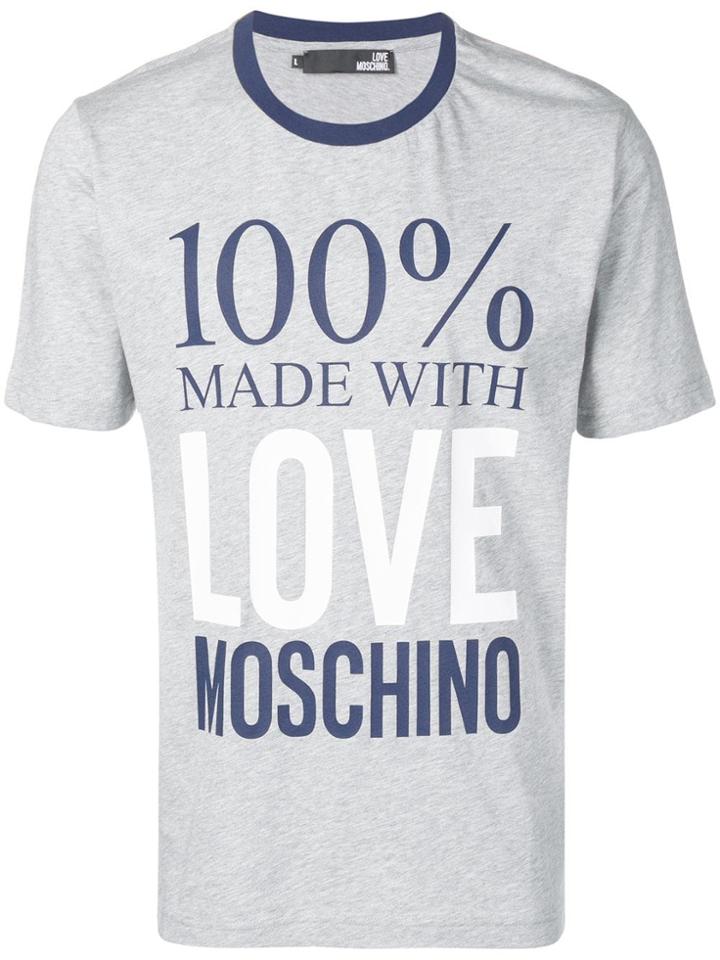 Love Moschino Grey Logo T-shirt
