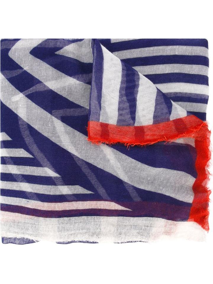 Faliero Sarti Striped Scarf, Women's, Blue, Modal/virgin Wool