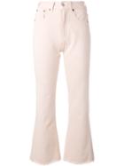 Mm6 Maison Margiela Flared Cropped Pants, Women's, Size: 40, Pink/purple, Cotton