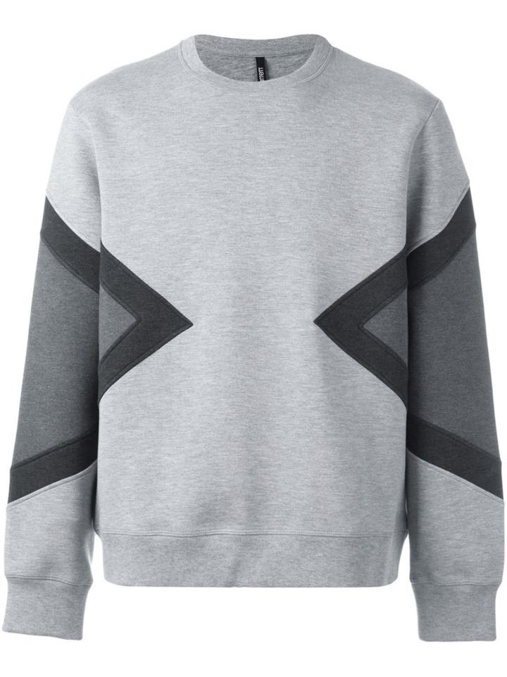 Neil Barrett Colour Block Sweatshirt, Men's, Size: Medium, Grey, Viscose/spandex/elastane/lyocell/cotton