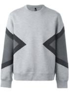 Neil Barrett Colour Block Sweatshirt, Men's, Size: Medium, Grey, Viscose/spandex/elastane/lyocell/cotton