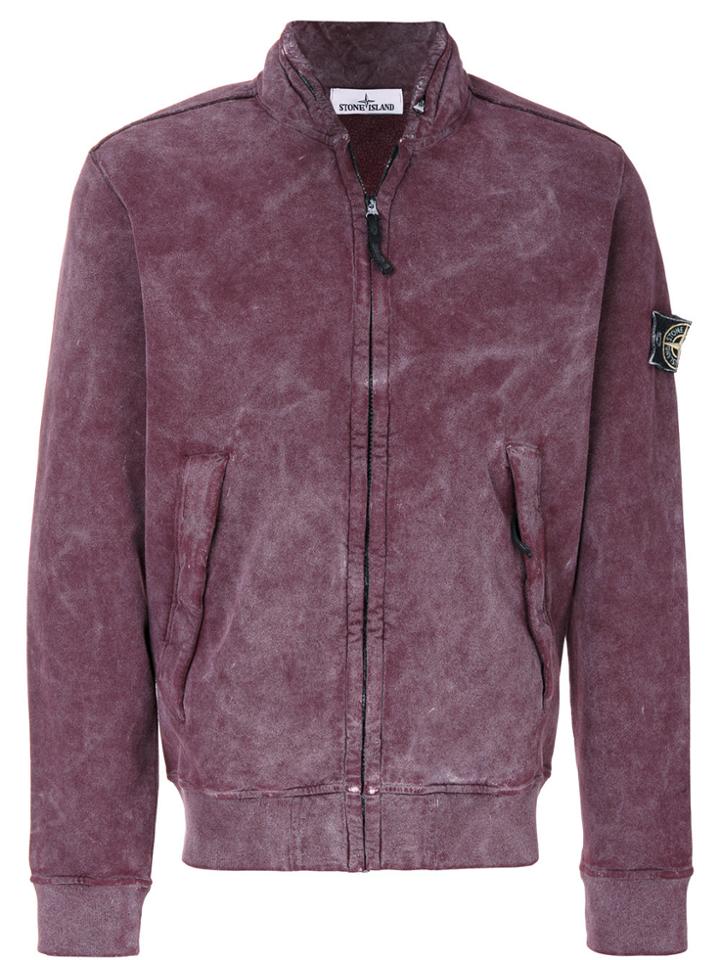 Stone Island Stonewashed Packaway Hood Sweatshirt - Pink & Purple