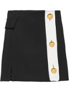Prada Basketweave Gabardine Wrap-around Skirt - Black
