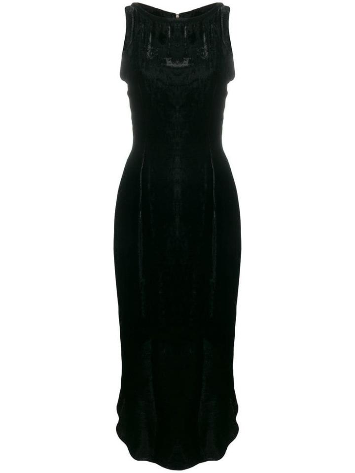 Romeo Gigli Pre-owned Velvet Fittted Long Dress - Black