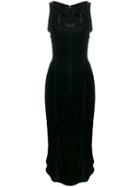 Romeo Gigli Pre-owned Velvet Fittted Long Dress - Black