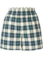 Burberry Checked Shorts - Green