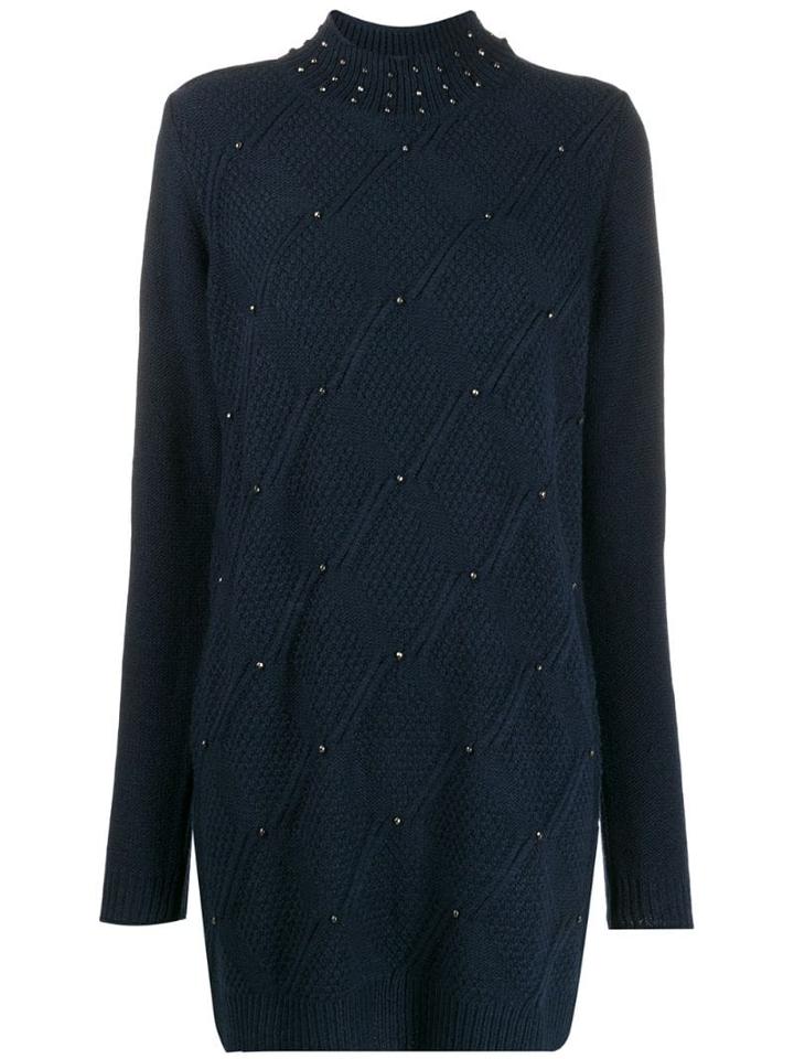 Twin-set Embellished Knit Dress - Blue