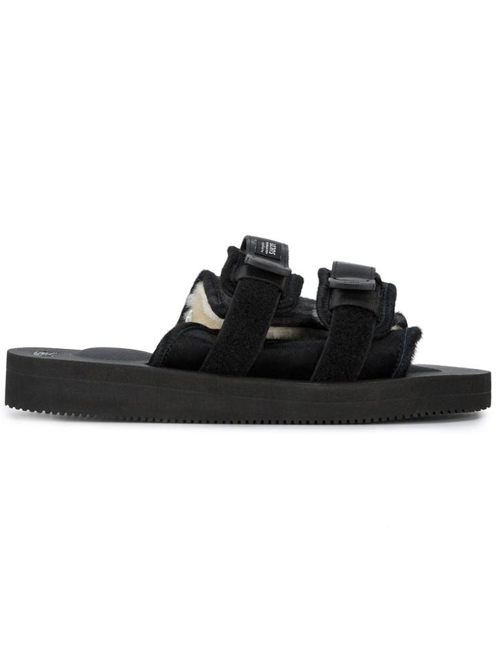 Suicoke Black Suede Moto-vhl Sandals