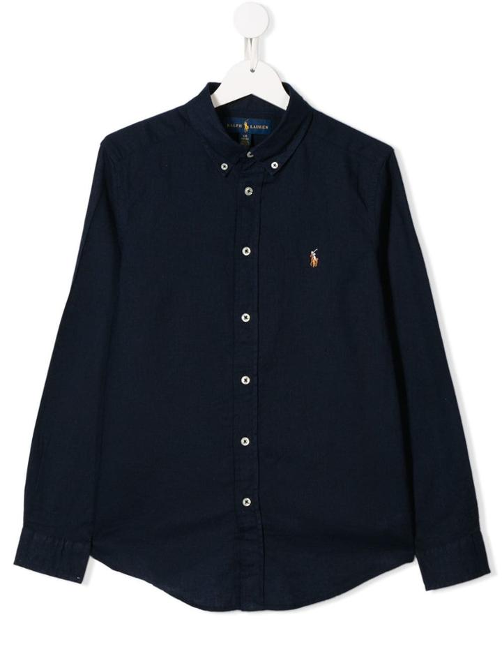 Ralph Lauren Kids Logo Button Down Shirt - Blue