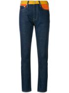 Calvin Klein Jeans Contrasting Waistband Slim Fit Jeans - Blue